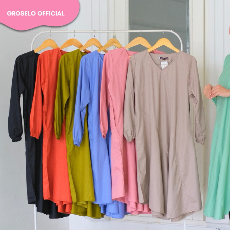AJN STORE Long tunik Polos Long tunik Katun Long tunik premium by ajn Tunik polos cantik