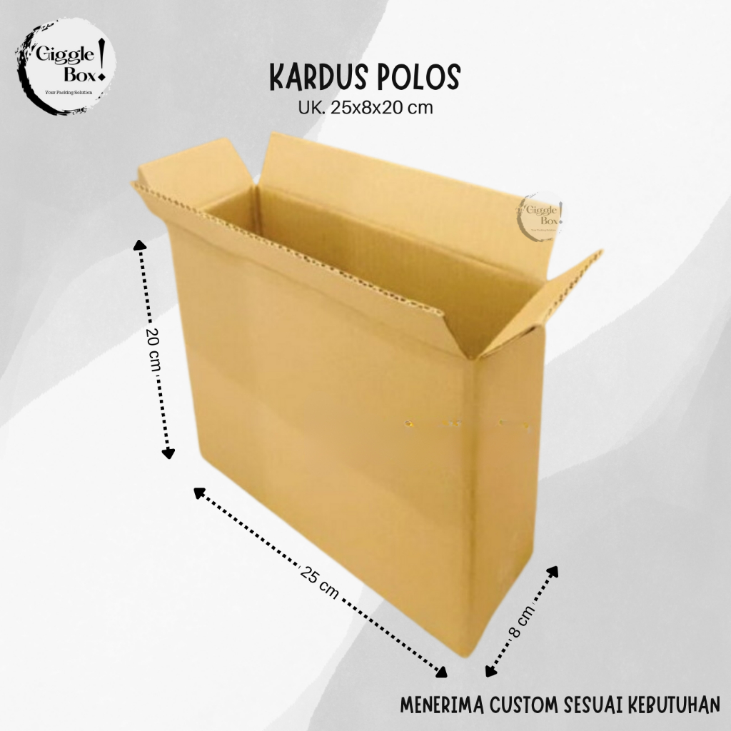 

Kardus Box Polos baru uk. 25x8x20 cm