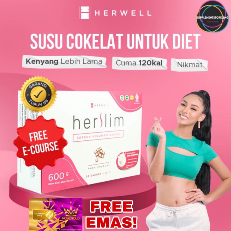 

Super deal FREE GOLD HERSLIM 1 BOX 2 sachet HERLEAN HERVIBE HERWELL Susu Diet Pengganti Sarapan Slimming Pelangsing