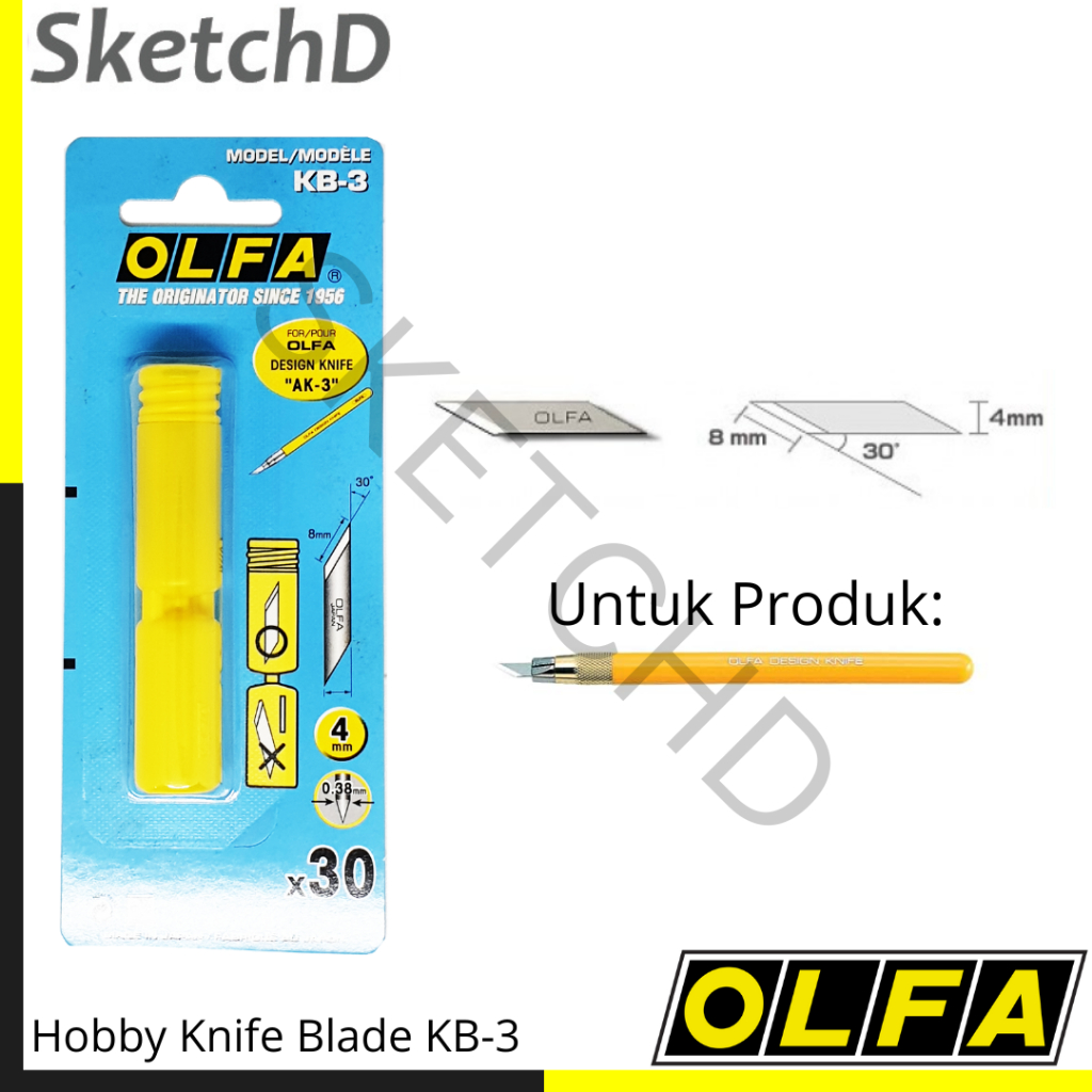 

Refil Hobby Knife Blade KB-3 Olfa Japan AK-3