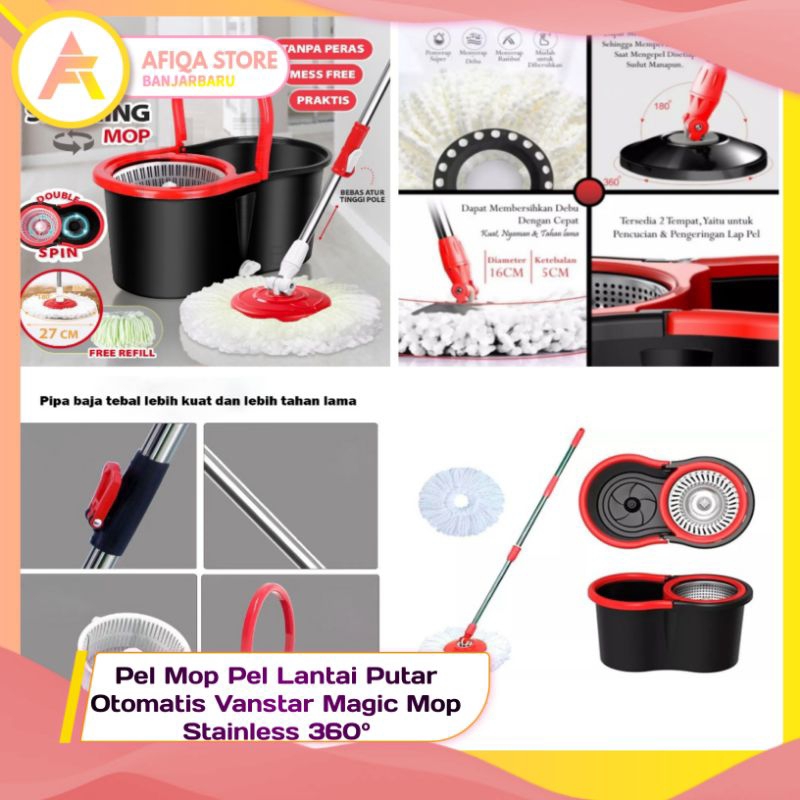 Pel Mop Magic   Otomatis / Pel Lantai Putar Otomatis Vanstar  / Pel Lantai
