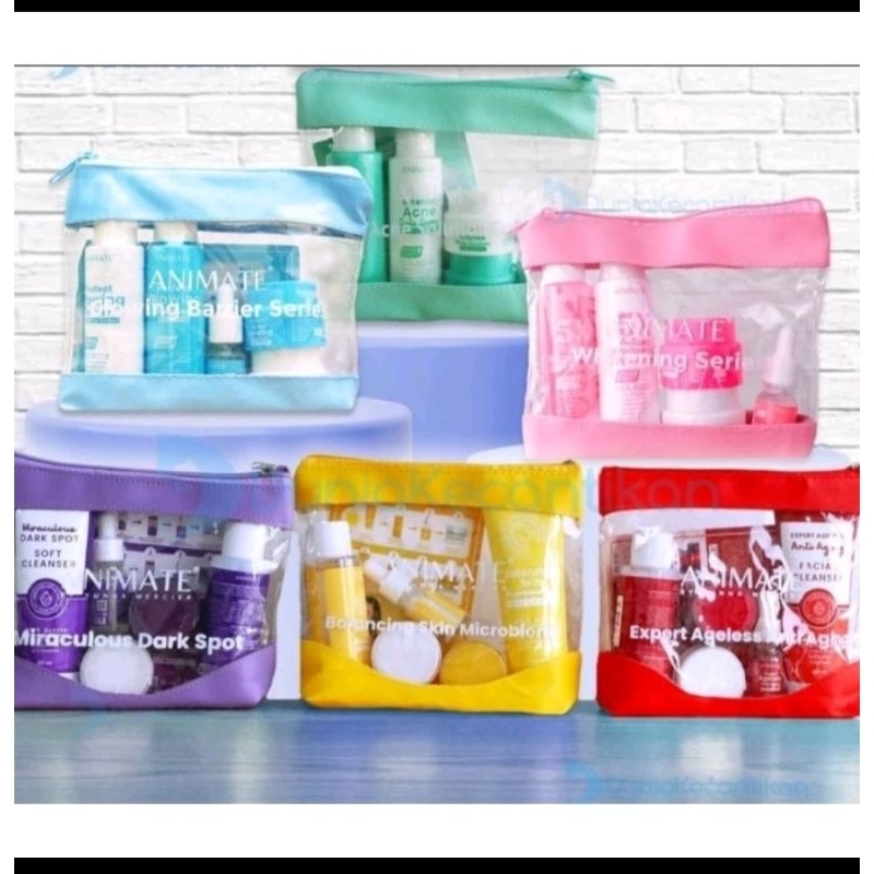 PAKET SKINCARE GLOWING BARRIER 5IN1 ANIMATE (BIRU) [ FREE LOGAM ]