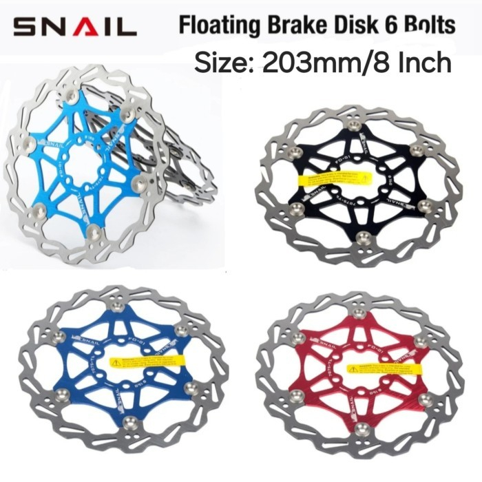 Snail Rotor 203mm Floating 8 Inch Disc Brake Cycling Rotor Cakram Piringan Sepeda