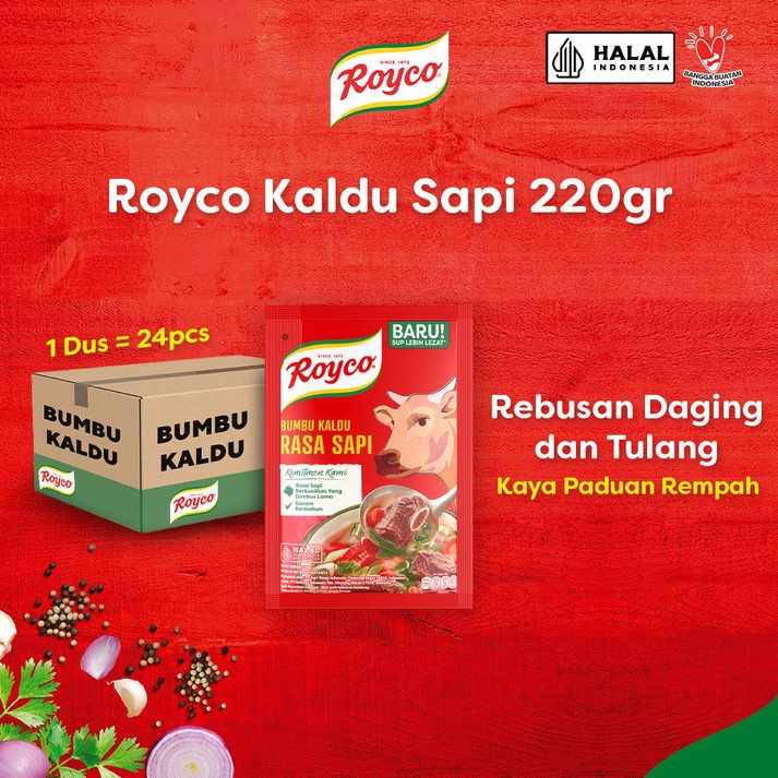 

Buruan Dapetin Royco Bumbu Kaldu Penyedap Rasa Sapi Beryodium 22g Isi 24