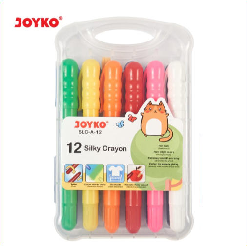 

Joyko Silky Crayon SLC A 12 (Crayon Putar/krayon putar / crayon non toxic/crayon joyko/krayon joyko/cat minyak)