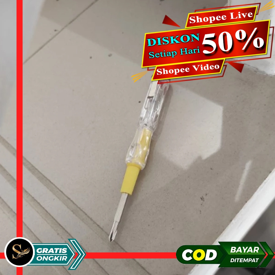 Obeng Tespen Bolak Balik Multifungsi MURAH Testpen Voltage Detector Kecil Alat Tes Tegangan Listrik 