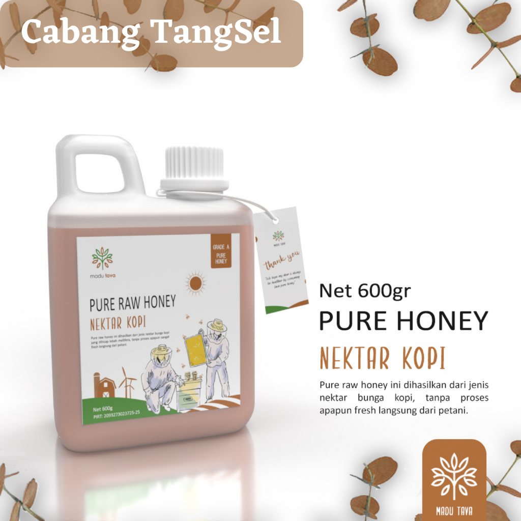 

Madu Murni Asli 600gr Tava Grade A Nektar Kopi 100% Alami Raw Honey