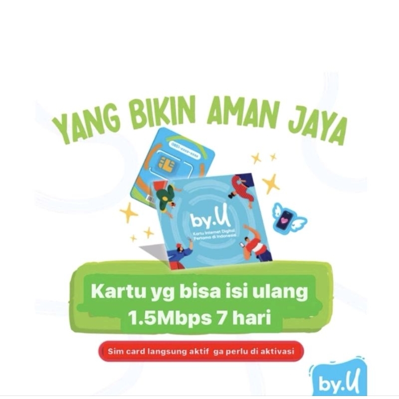 [FREE KOUTA 2GB] Perdana Byu+AKUN Gmail.BONUS KOUTA 1,5MBPS unlimited... SUDAH AKTIV LAMA BISA 1,5mb