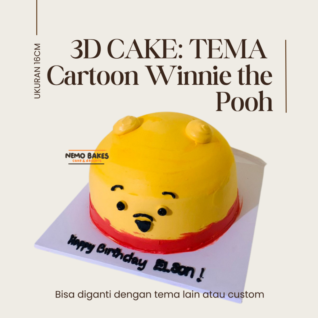 

3D CAKE KARTUN WINNIE THE POOP/ CUSTOM KUE ULTAH ANAK