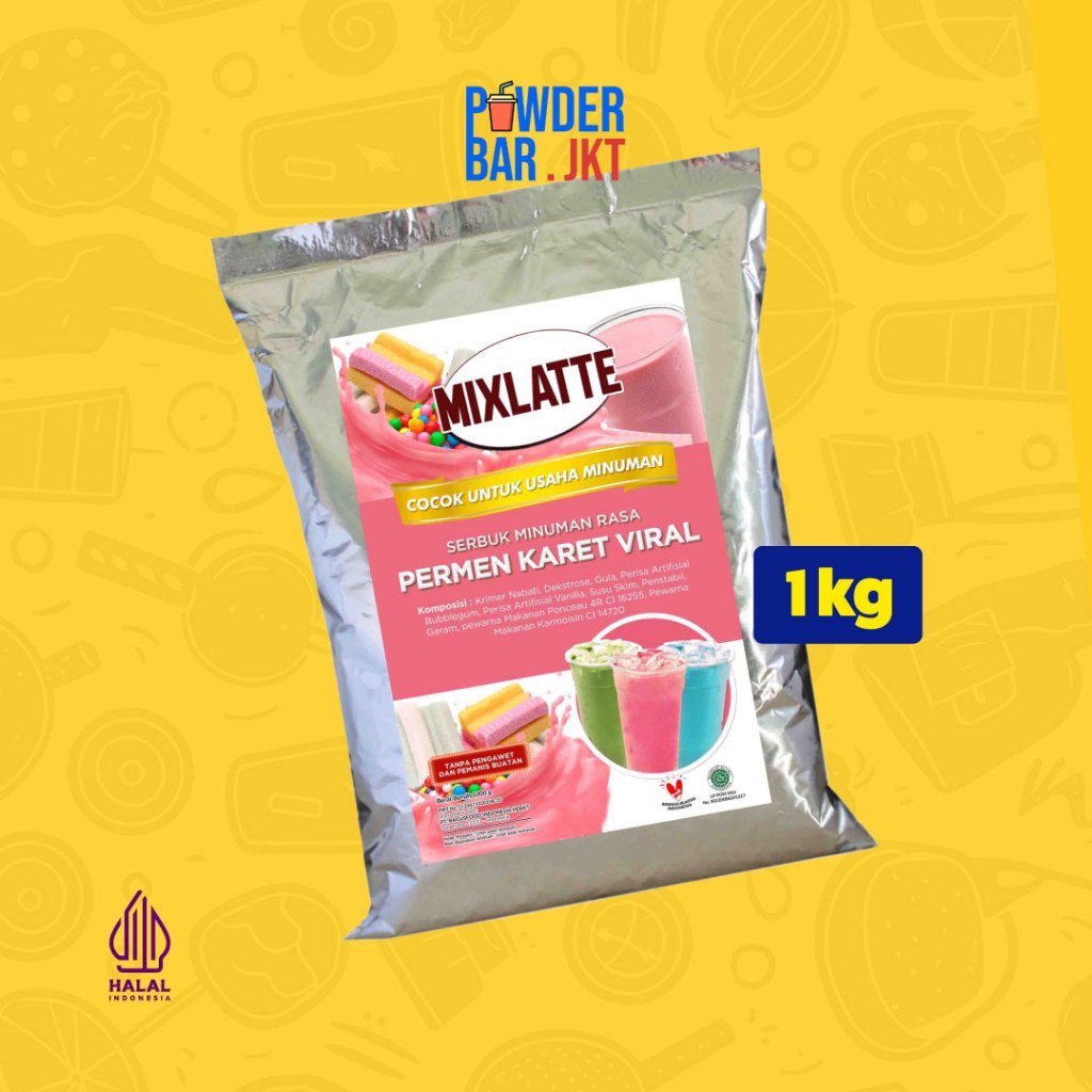 

Powder Drink Mixlatte Bubuk Minuman Rasa Permen Karet 1kg