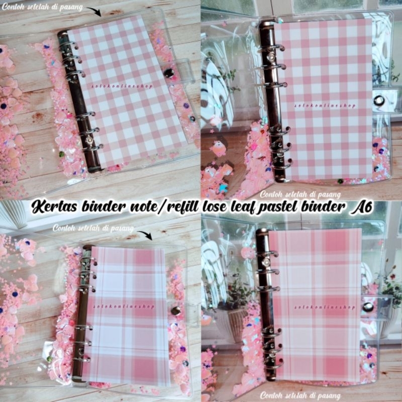 

Kertas binder Note/Refill lose leaf pastel untuk binder A6