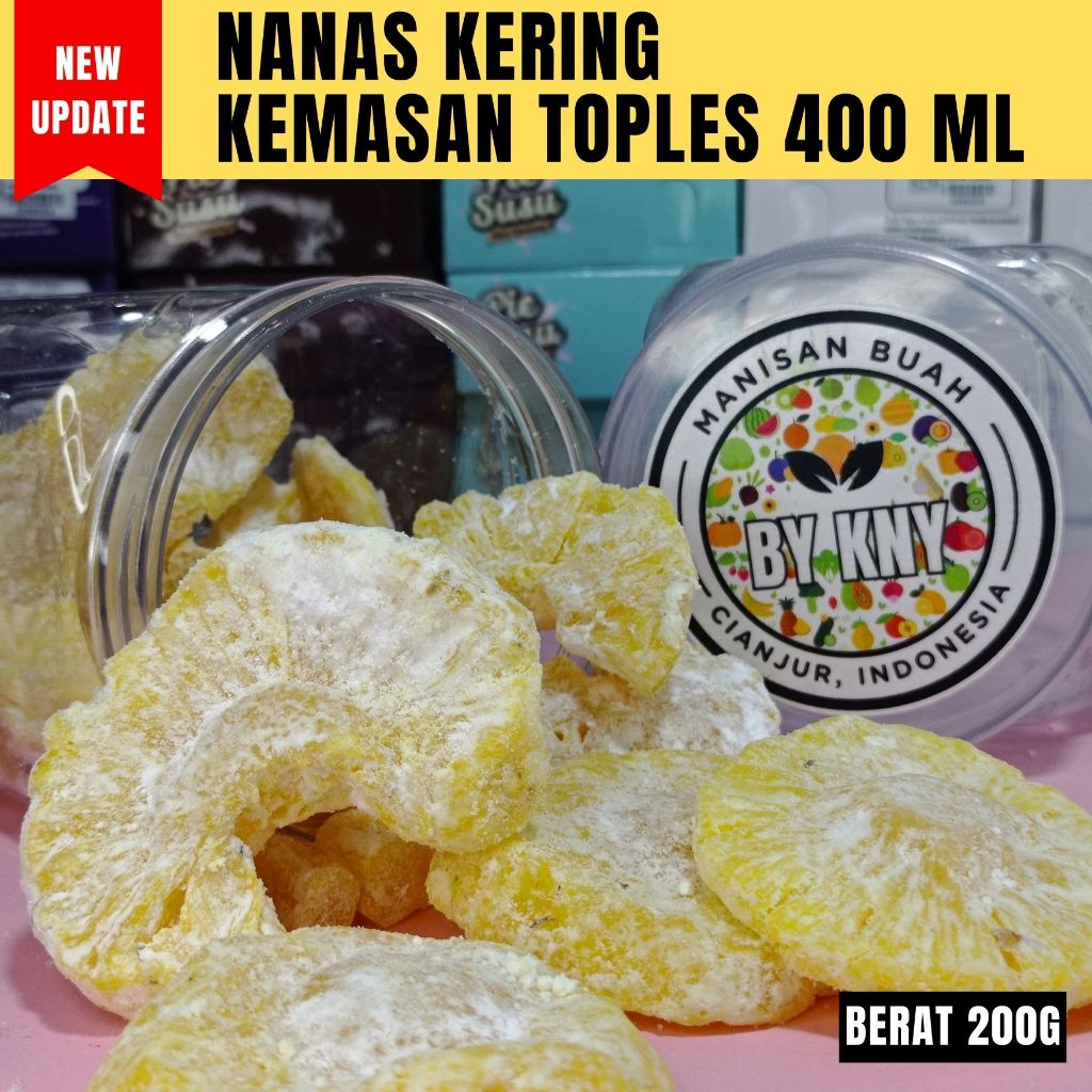 

NANAS KERING KEMASAN TOPLES 400ML MANISAN BUAH KERING BY KNY NANAS MADU NANAS