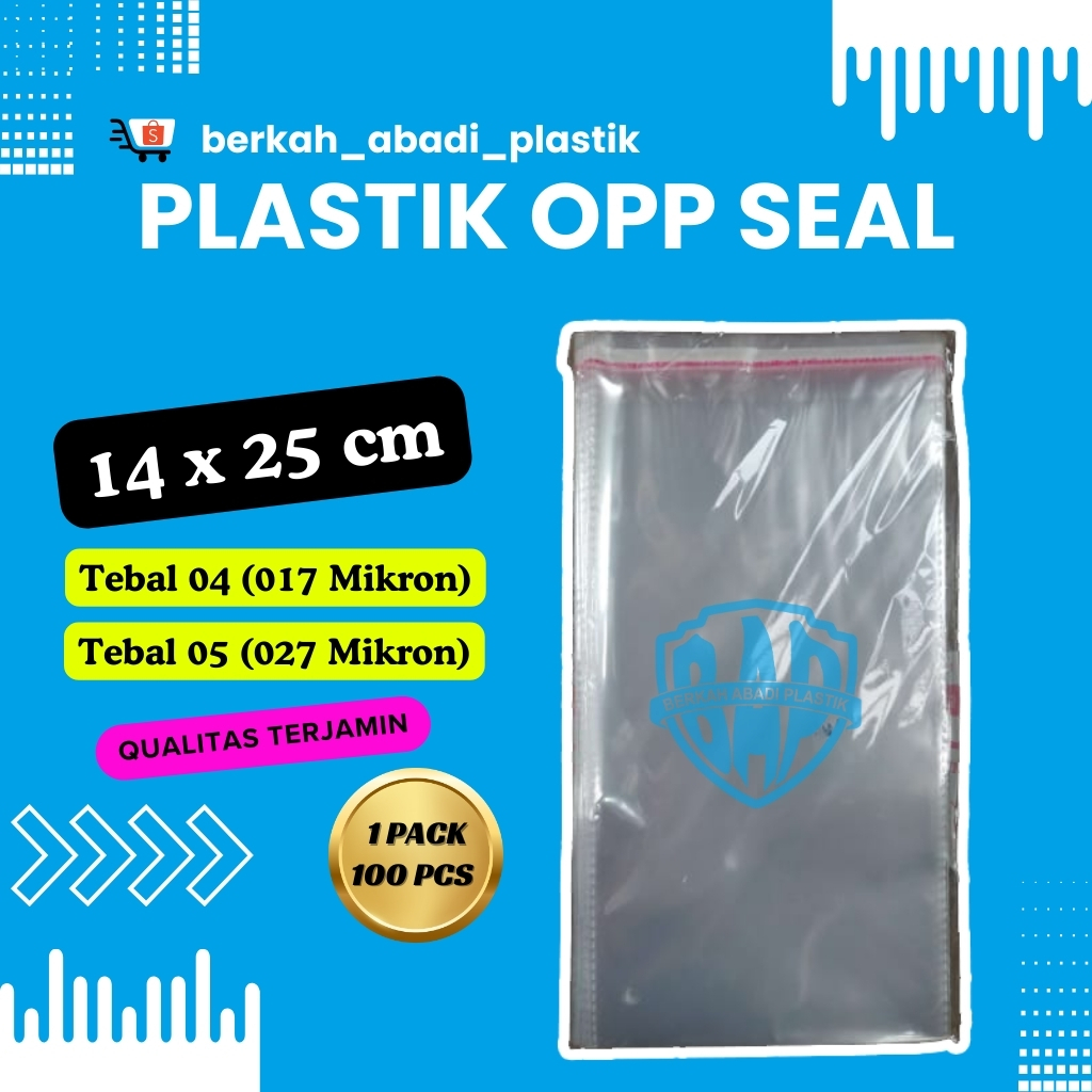 

Plastik Opp Seal 14x25 04 05 bening murah tebal