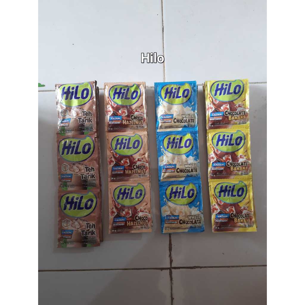 

HILO SUSU BUBUK HILO TEH TARIK / ES KETAN HITAM/ CHOCHO HAZELNUT / WHITE CHOCOLATE / CHOCOLATE BANANA 14&15 GRAM