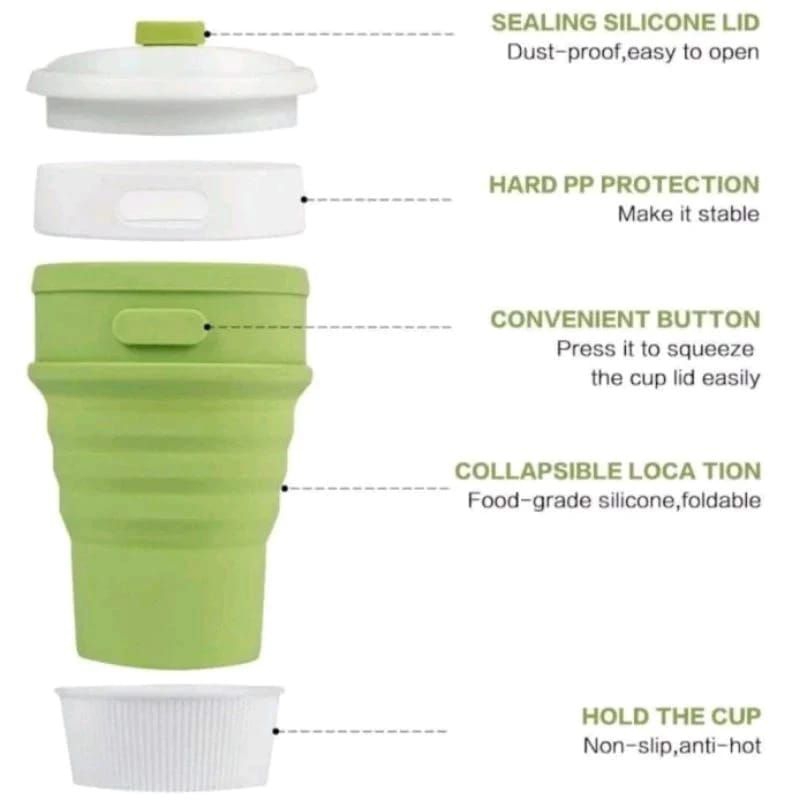 (Ps) Gelas Lipat Silikon - Gelas Lipat Portable / Gelas Silikon Serbaguna