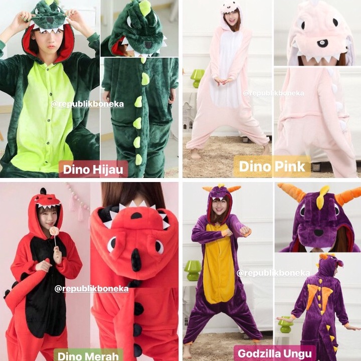 Best Deal BAJU ONESIE DINOSAURUS HIJAU GREEN DINO KOSTUM COSPLAY