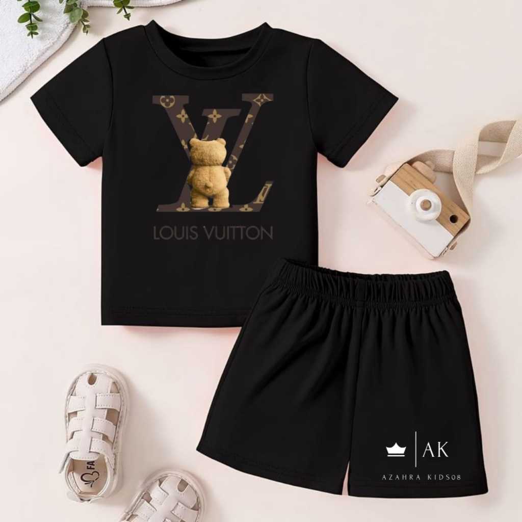 SETELAN ANAK LAKI LAKI DAN PEREMPUAN SABLON , LV , KENZO , CHANNEL | KAOS ANAK 3 - 10 TAHUN