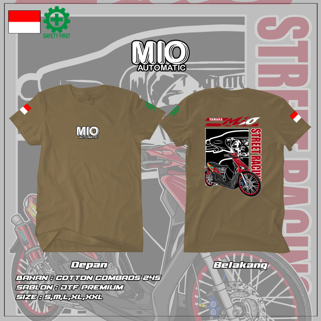 Baju Mantap Motif Yamaha Mio Racing - Mio Tshirt - Kaos MIO AUTOMATIC New 2024 - Kaos Mio Modifikasi