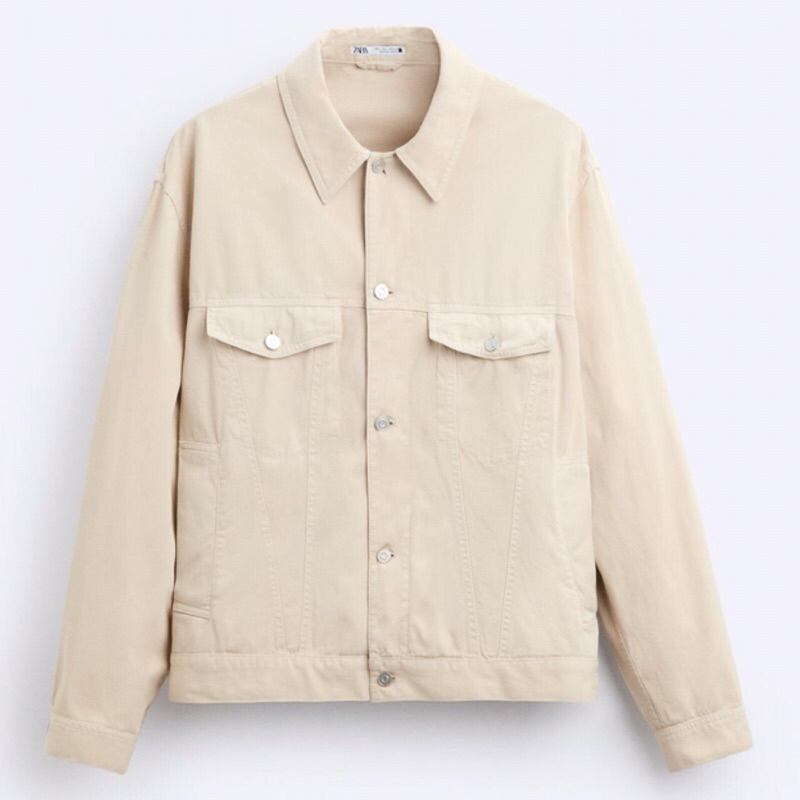 ZARA Men Jacket Cropped Fit Jaket Pria Camel