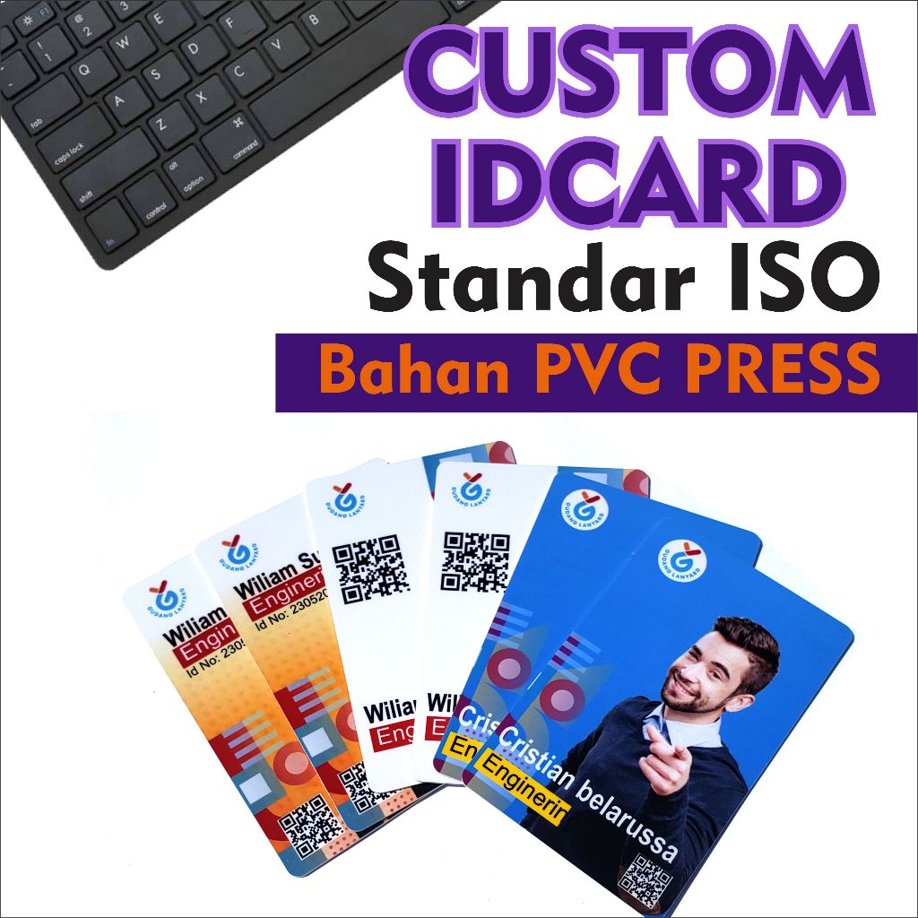 

Cetak Id card Bahan Pvc,kartu Member pake Poto dan barcode desain custome,name tag
