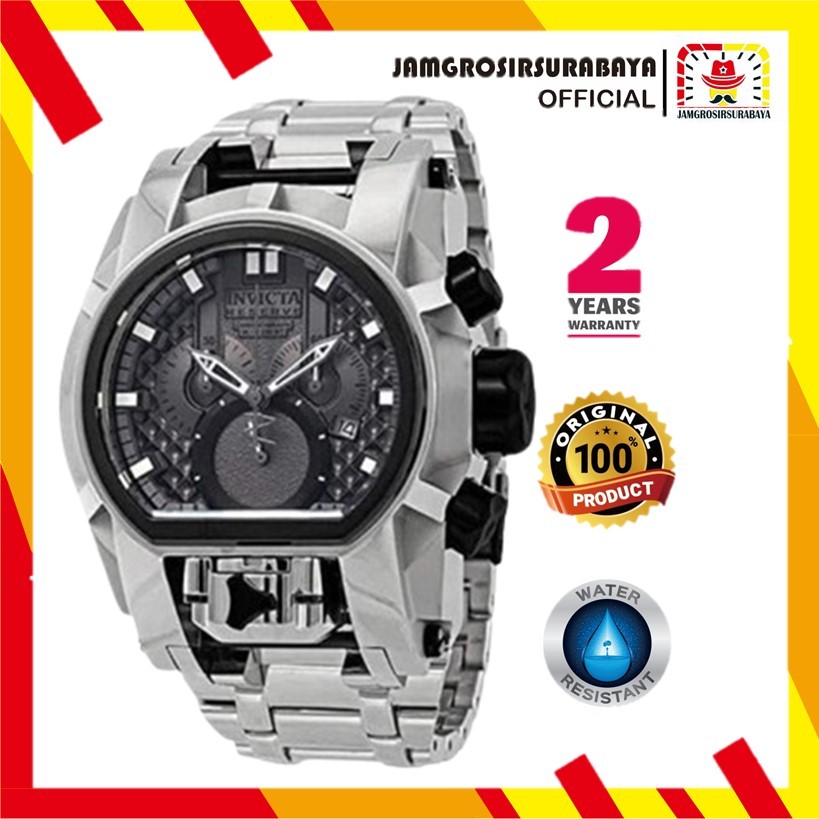 PROMO Jam Tangan Pria Invicta 25204 Reserve Bolt Zeus Chronograph Black Dial Original BM Garansi 2 T