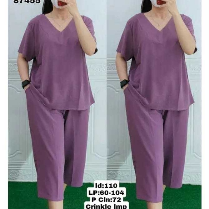 Top banget Setelan Andin Crinkle Terbaru  Setelan Crinkle Jumbo  One Set Wanita Kekinian