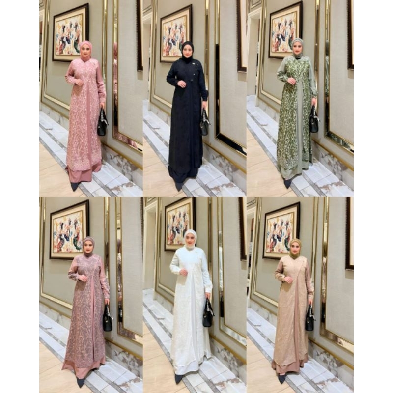 Laluna dress By Irena fashion / gamis bordir semi outer
