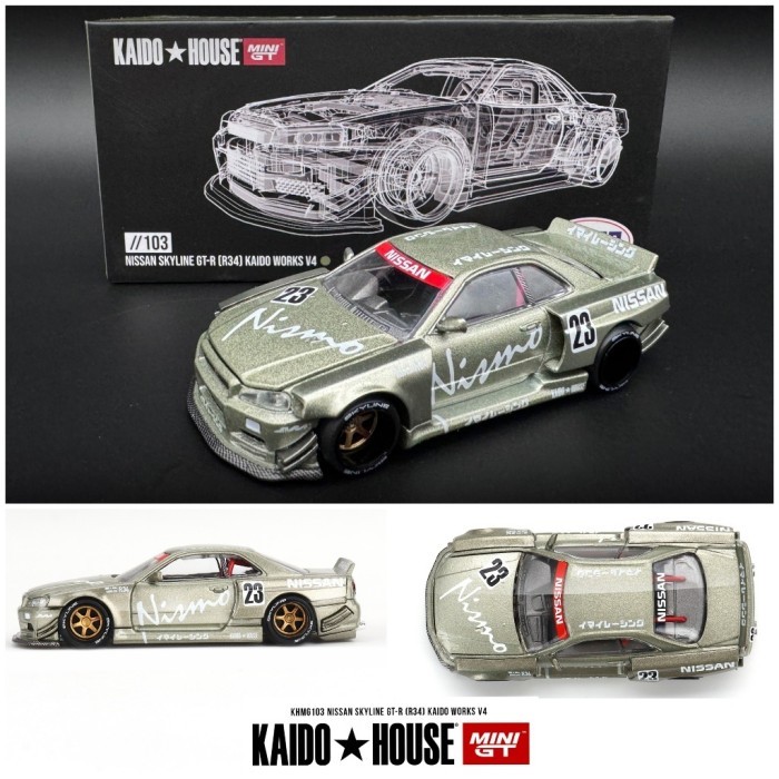 MINI GT KHMG103 Kaido House Nissan Skyline GT-R (R34) Kaido Works V4