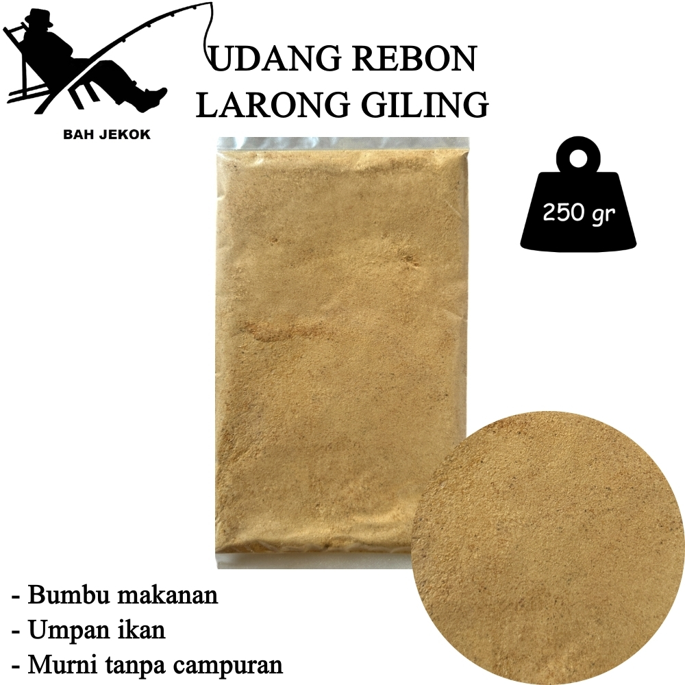 Udang Rebon Ebi Larong giling untuk umpan pancing ikan & memancing (250gr).