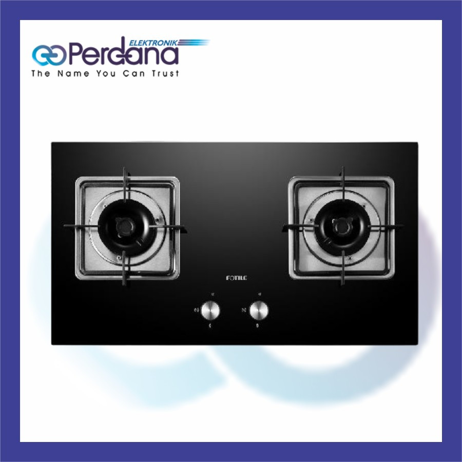 Fotile Kompor Gas 2 tungku 70cm GHG73202 Black Glass