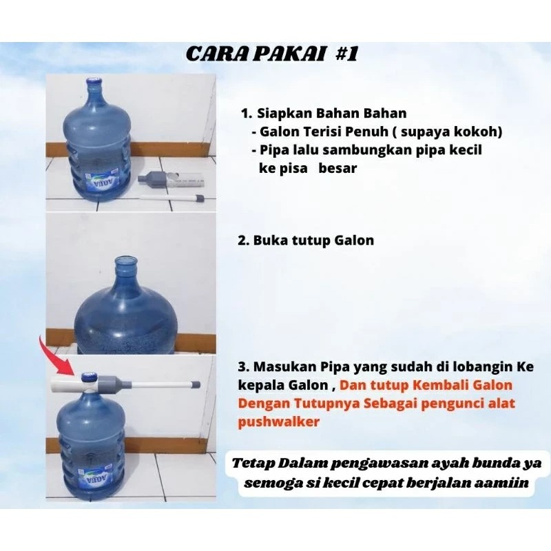 READY BANDUNG ALAT BANTU JALAN BERJALAN BAYI BABY PIPA PVC BABY WALKER PUSH PARALON GALON WALKKING K