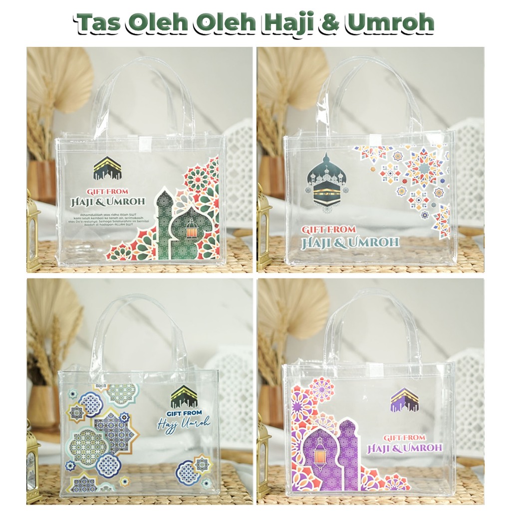 

Tas Oleh Oleh Haji dan Umroh Bahan Mika Transparan Ready Stock