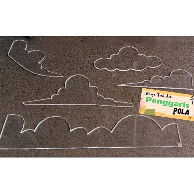 

KODE H2C Penggaris Awan 5 Model Bahan dari Acrilik Untuk Kertas A4