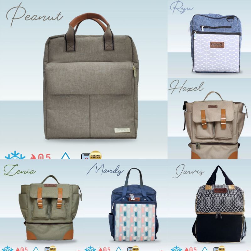 Gabag Tas Asi Cooler Bag Tote, Thermal Bag, Tas Pendingin susu Coolerbag Gabag Ceri Peanut Ryu Hazel