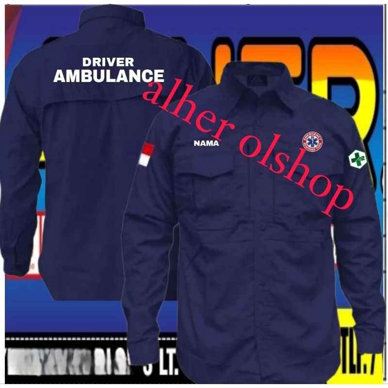 kemeja tactical driver ambulance baju tactical driver ambulance seragam tactical driver ambulance ke