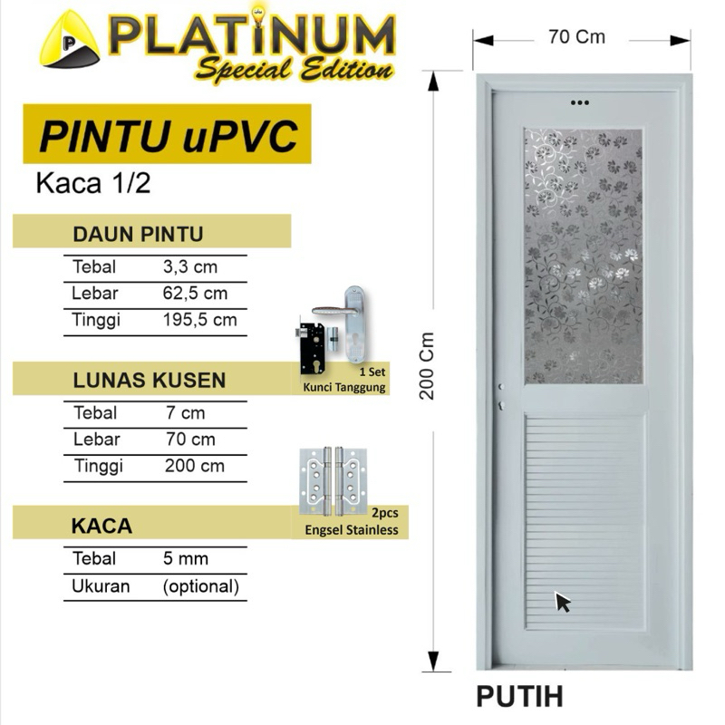 pintu pvc kamar mandi platinum