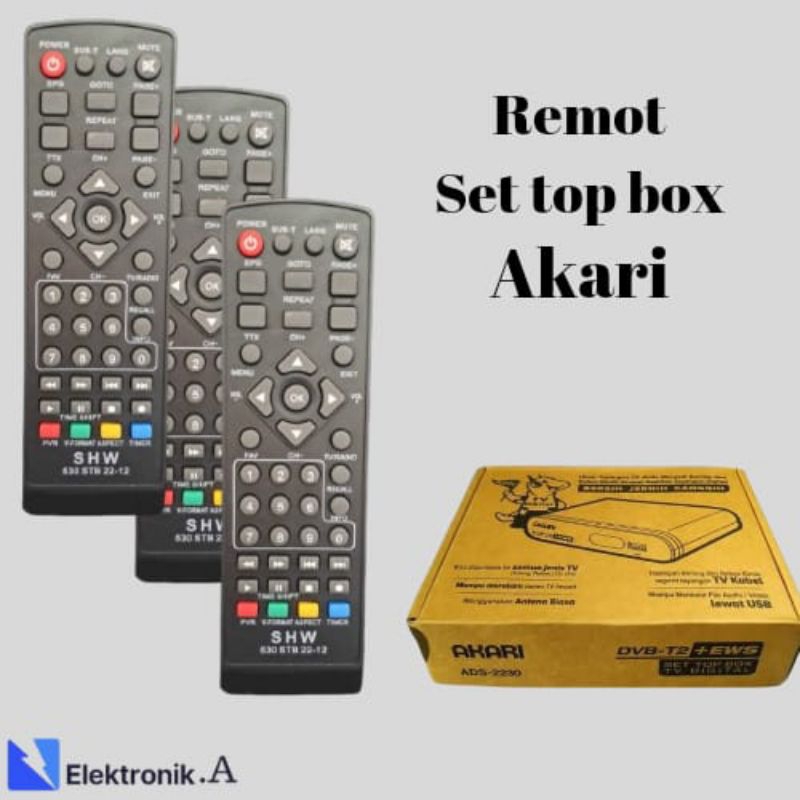 REMOT REMOTE SET TOP BOX AKARI ADS 525 DVB T2