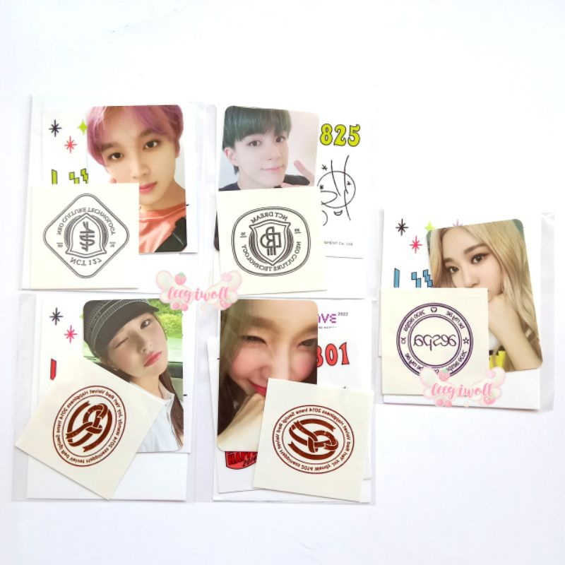 Red Velvet Irene Wendy NCT 127 Dream Haechan Jeno Aespa Ningning Sticker AR Tattoo Tatto SMCU Sealed