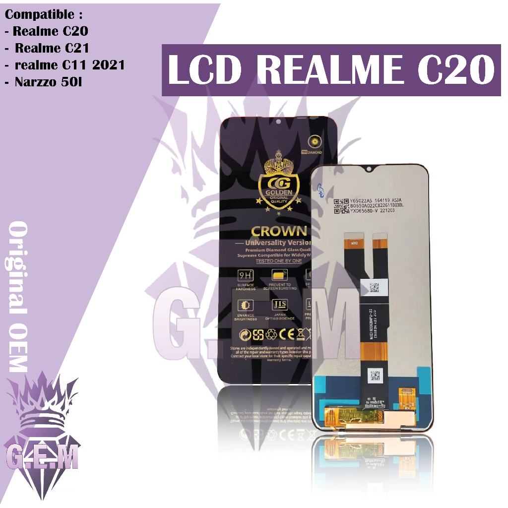 Lcd Realme C20 / C21 / C11 2 - Lcd Narzo 50I Touchsreen Fullset Complete Orinal Murah