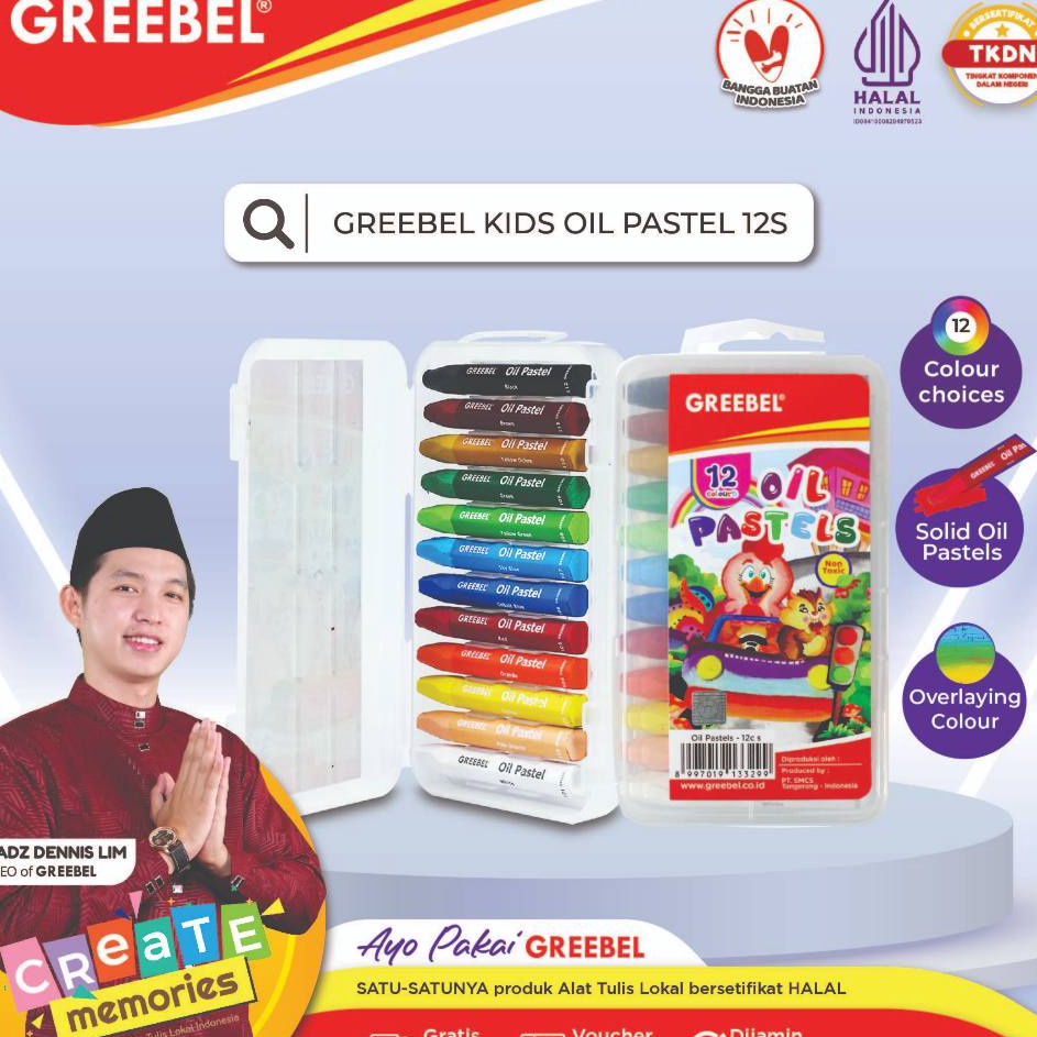 

Baru Spesial GREEBEL Crayon Krayon Kids Oil Pastel 12 Warna Ukuran S 12C S tdk berdebu cerah utk anak sekolah art tdk beracun