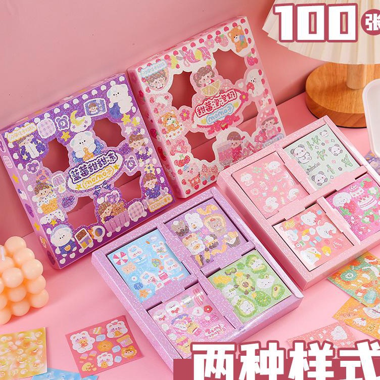 

Spesial Hemat 26 Sticker Momo Glitter Korea Sticker 2D Aesthetic Style Dekorasi Kotak Bekal Botol Minum stiker paper stationery