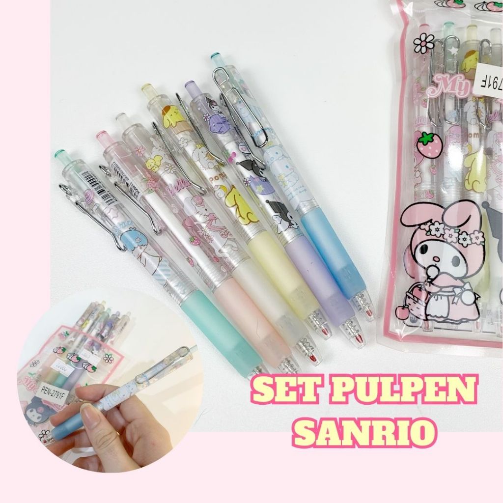 

(6 pc) Pulpen Gel Sanrio pulpen mekanik pena set