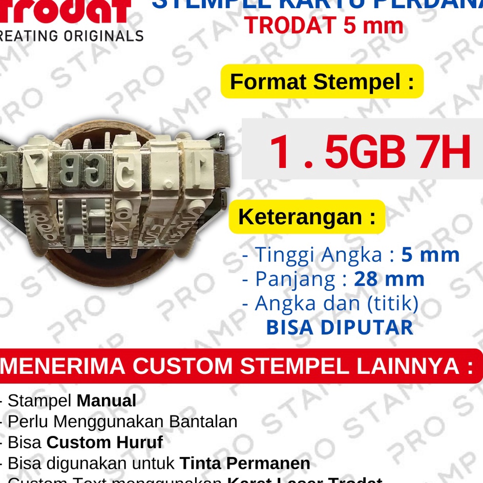 

Pabrik Resmi Stempel Angka Custom Kartu PerdanaVoucher Paket Data TRODAT