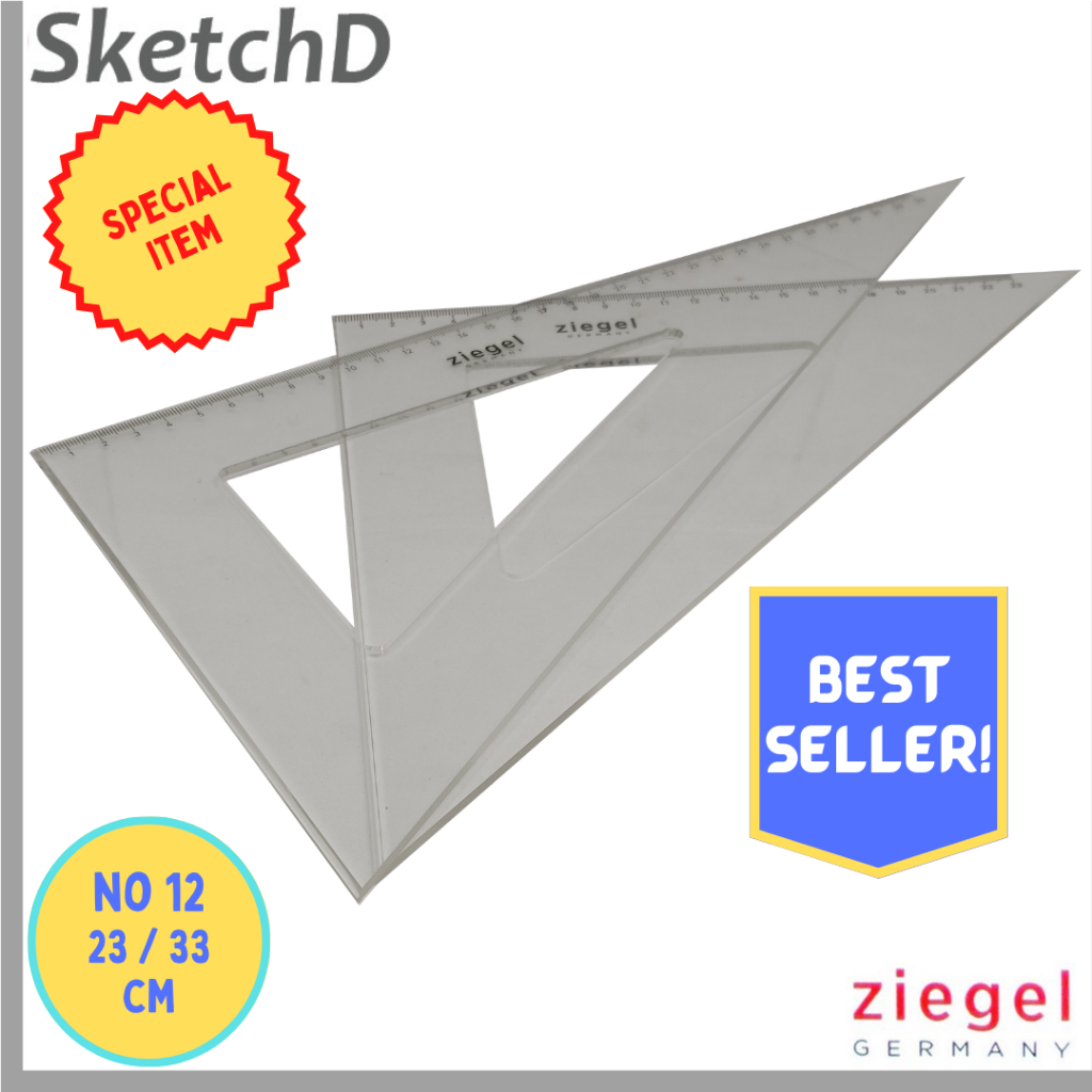 

Mistar Segitiga set no 12 - 23/33 cm Penggaris kombinasi Ziegel Triangle Set Ruler