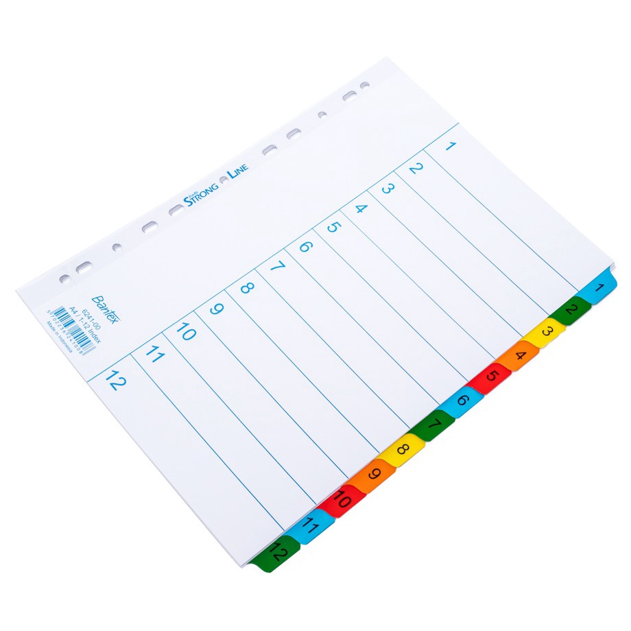 

New Promote Bantex Strongline Indexes A4 12 Pages 112 index 6241