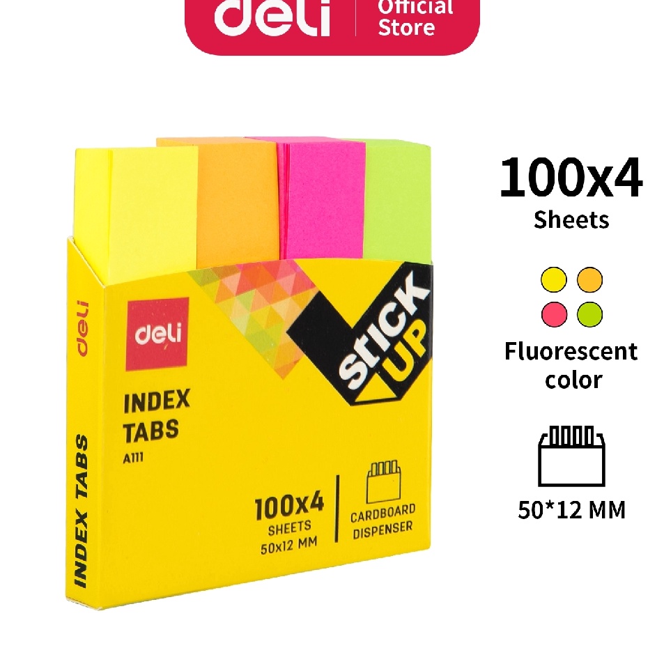 

Super Diskon Deli Index Tab penanda warna cerah melekat kuat media yang ditempel tetap bersih 1sheet EA1112