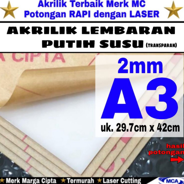 

Baru Termurah AKRILIK lembaran PUTIH SUSU 2mm A3 Marga cipta Acrylic