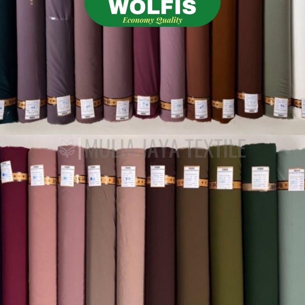 Bestseller Kain Wolfis Woolpeach Polos Berkualitas Premium Meteran WP