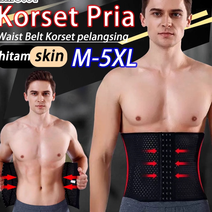PROMO SALE Korset Pelangsing Pria olahaga Perut Buncit Perut 25cm Sabuk Pembakar Lemak Pelangsing Wa
