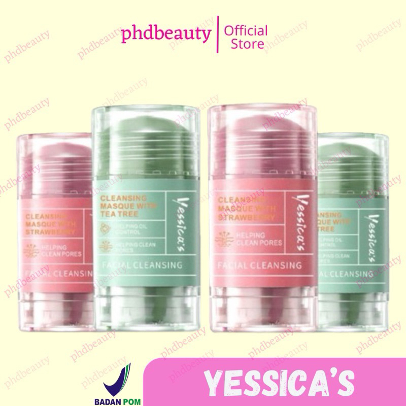 READY YESSICA’S CLAY STICK MASK CLEANSING MASQUE WITH TEA TEEE STRAWBERRY MASKER STICK YESSICAS HIJA